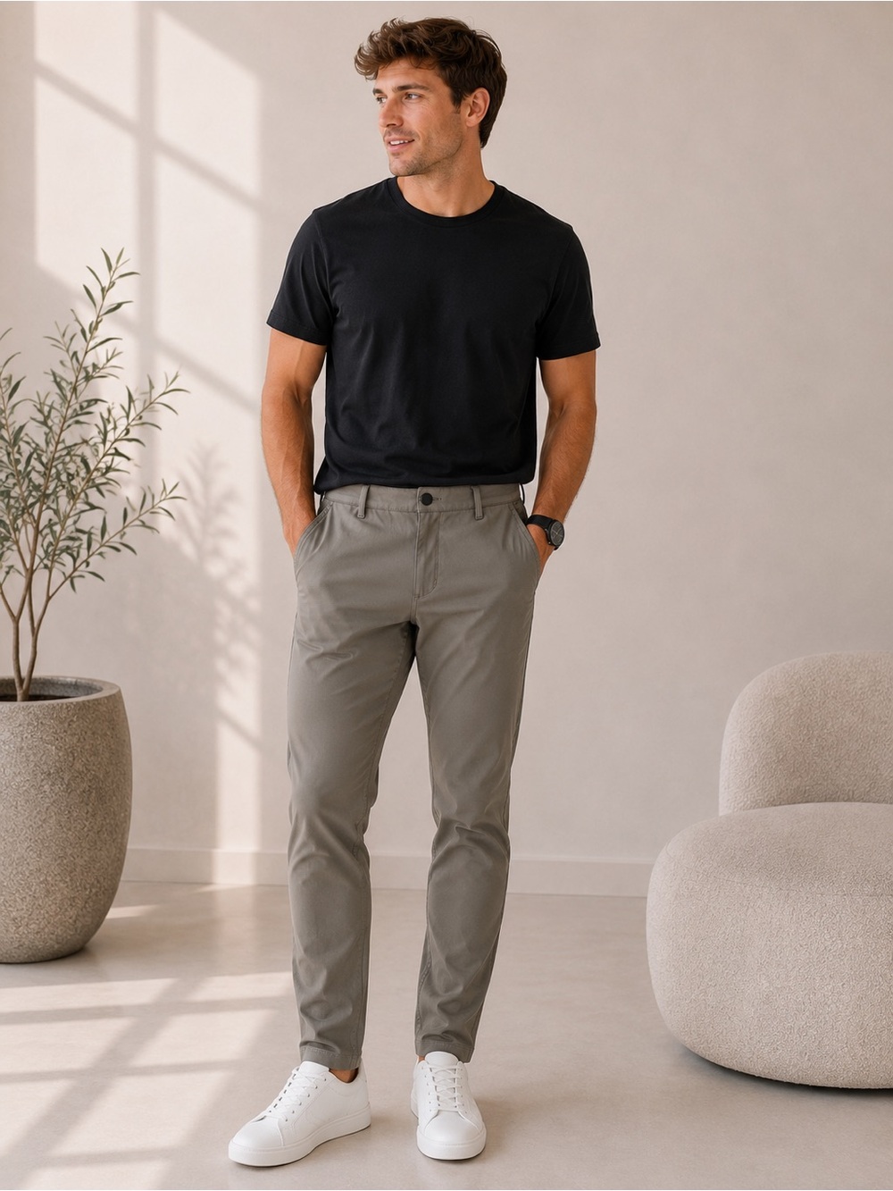 CUTS Men’s Gray Performance Jogger Pants – Size Large